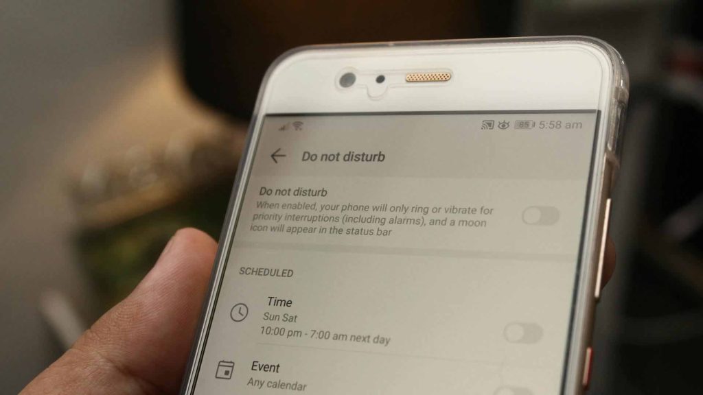 Auf einem Smartphone-Bildschirm geöffnete Einstellungsseite.