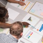 Ein Team in einem Unternehmen analysiert Diagramme, um das Vertriebsmanagement zu verstehen.