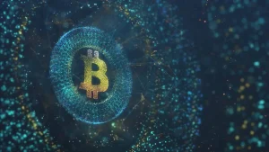 Blockchaini laiemad kasutusvõimalused visuaal. Näitab süsteemide ühenduvust panganduses, logistikas ja tervishoius.